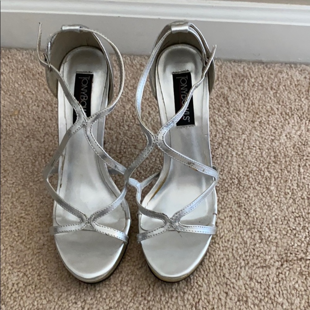 Tony Bowls Strappy Silver Heels